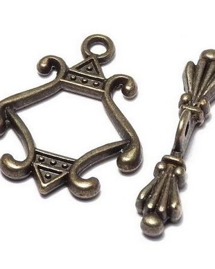 Inchizatoare toggle, bronz, 13x18 mm