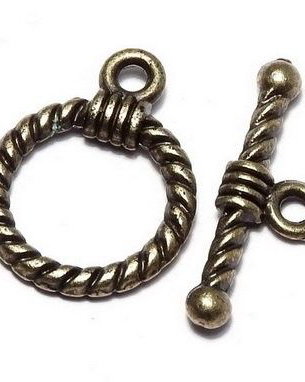 Inchizatoare toggle, bronz, 19x14 mm