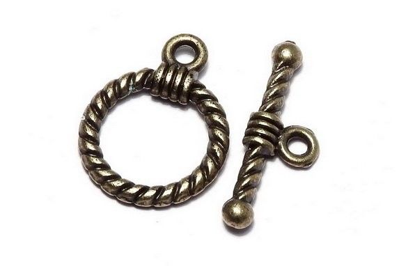 Inchizatoare toggle, bronz, 19x14 mm