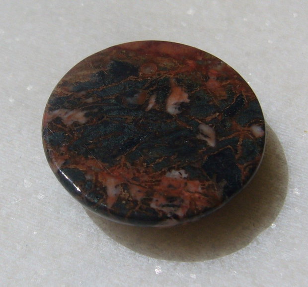 Picasso jasper cabochon aprox 25x7 mm