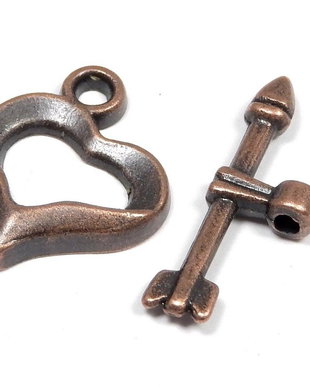 Inchizatoare toggle, cupru, 18x8 mm