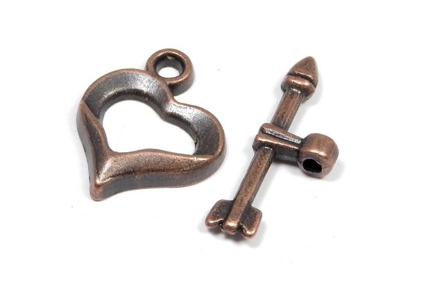Inchizatoare toggle, cupru, 18x8 mm