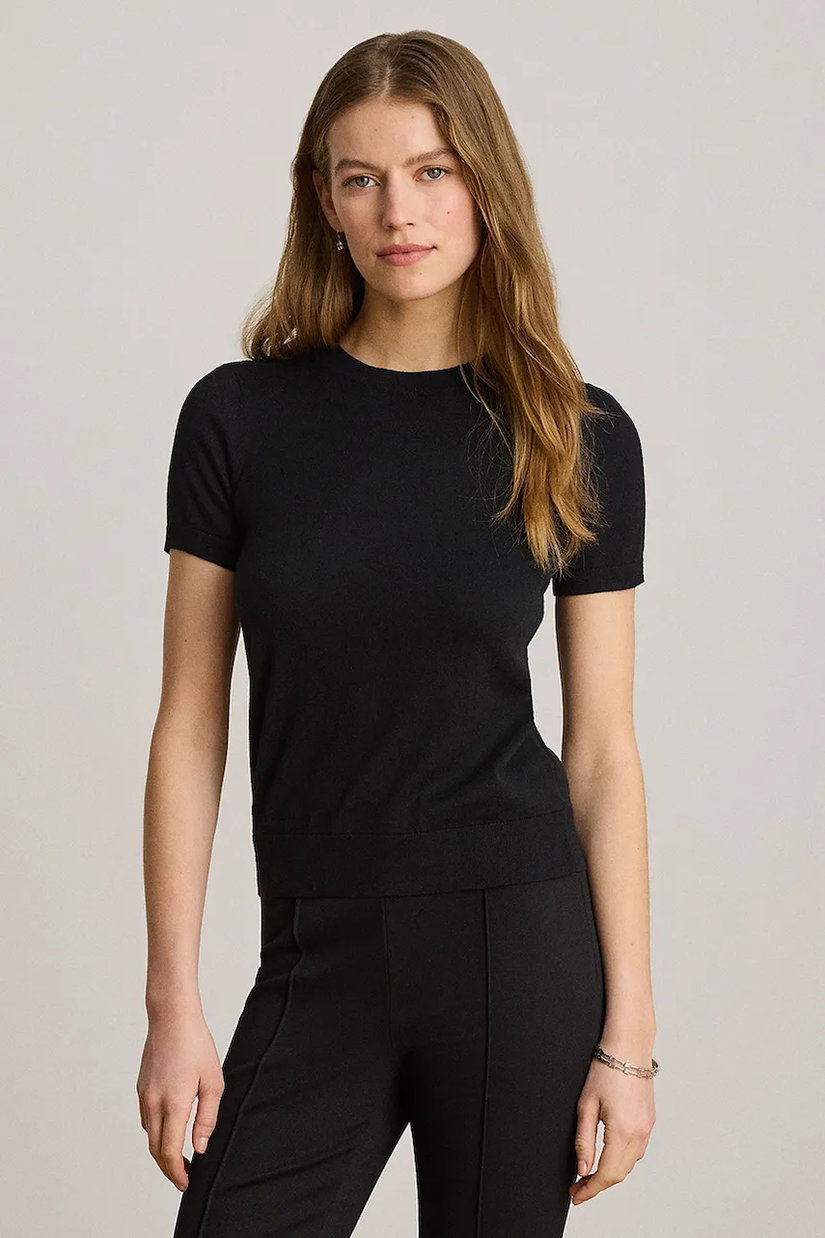 Lauren Ralph Lauren pulover cu mânecă scurtă pentru femei cu modal