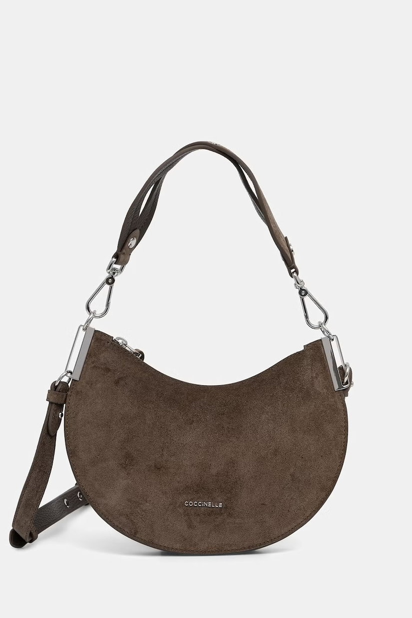 Coccinelle geantă crossbody pentru femei din piele întoarsă