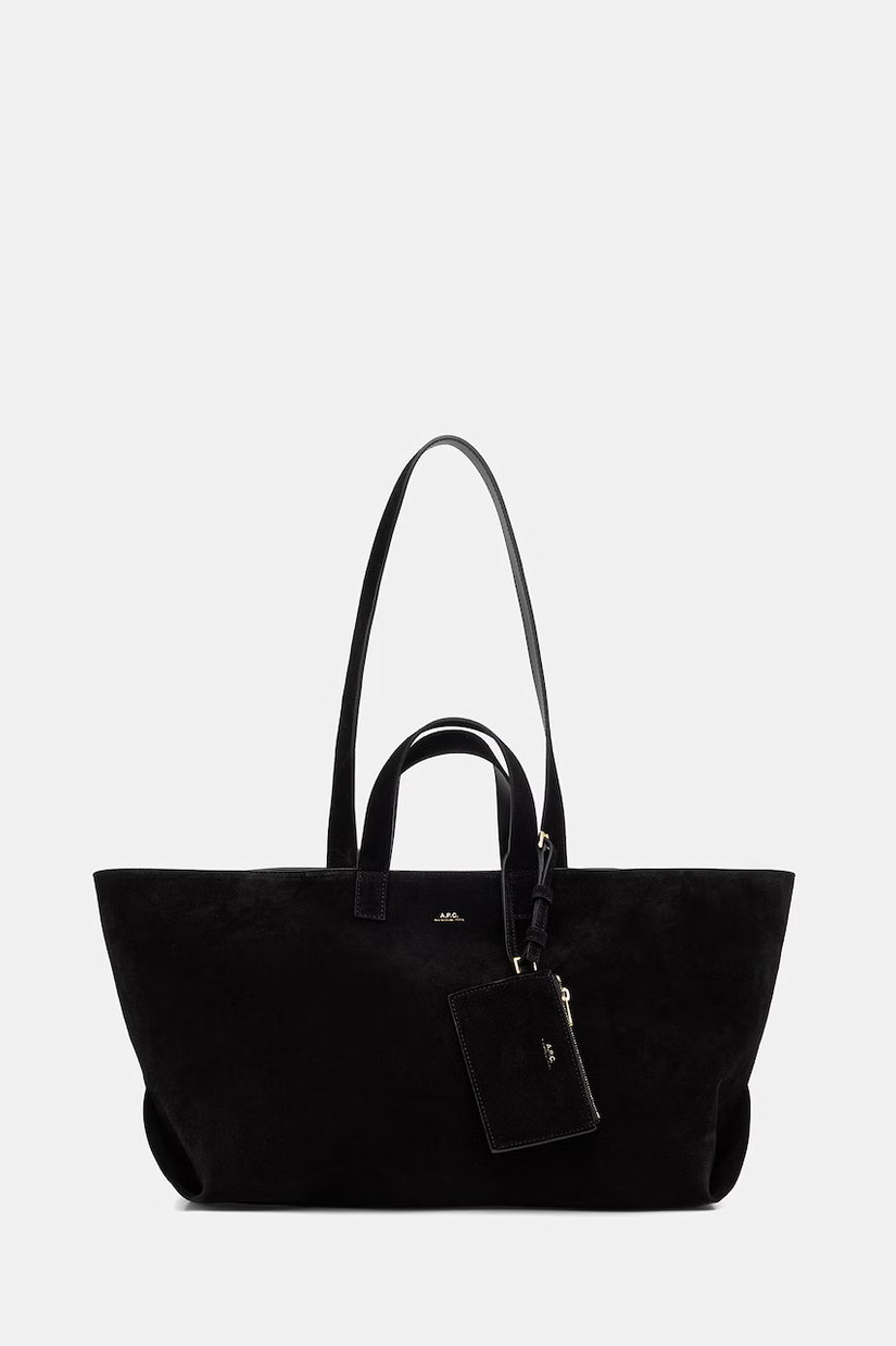 A.P.C. geantă shopper pentru femei din piele întoarsă LE DRUMMER
