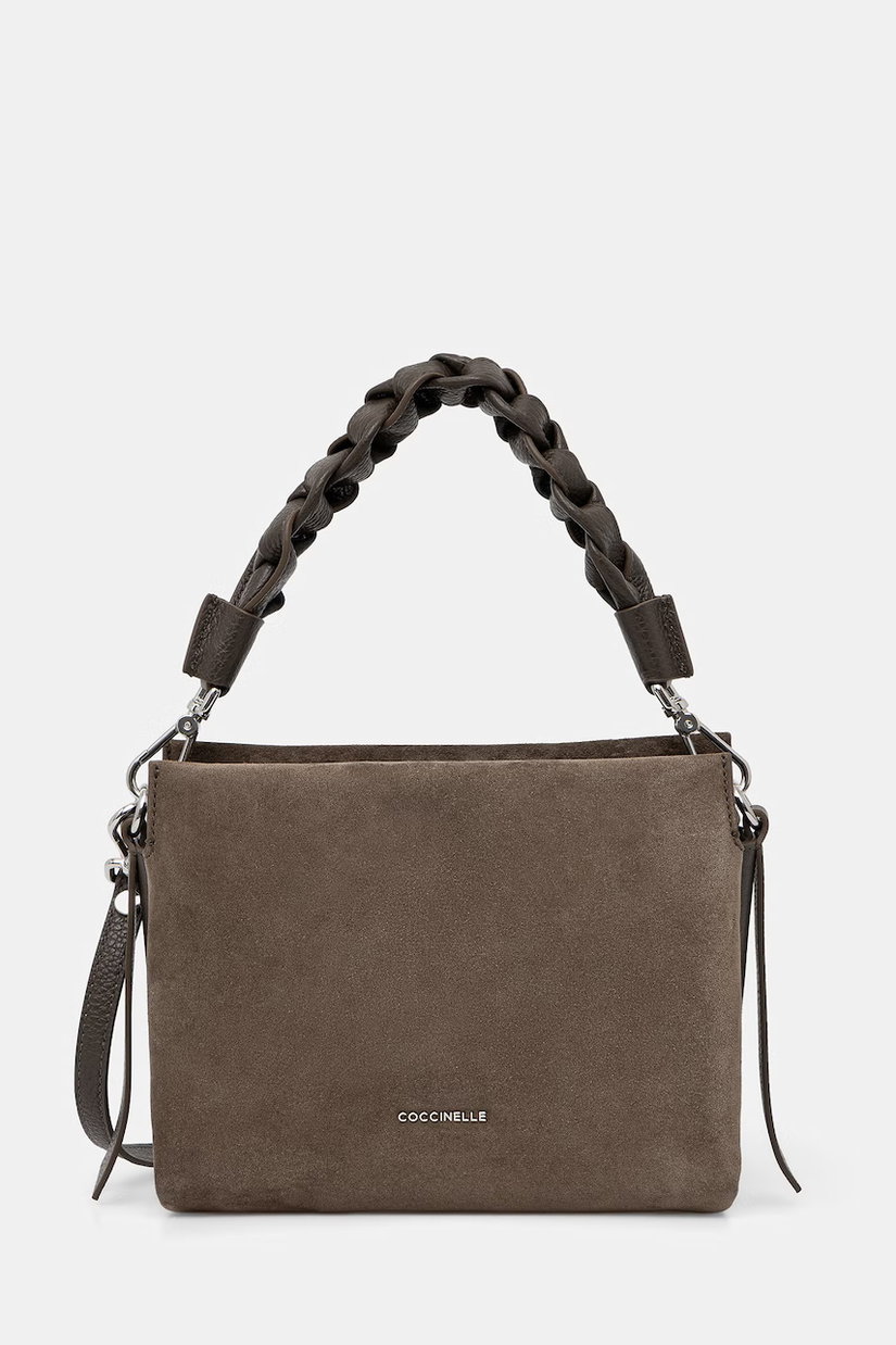 Coccinelle geantă crossbody pentru femei din piele întoarsă