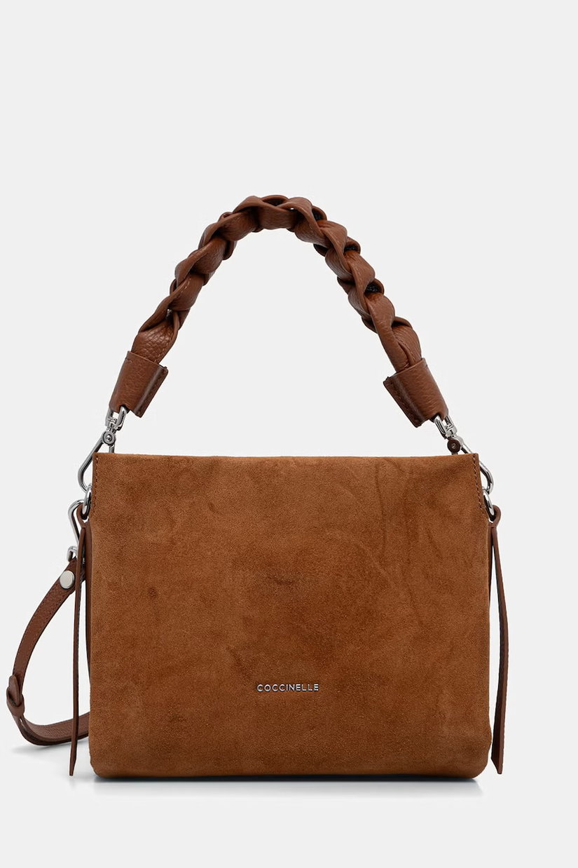 Coccinelle geantă crossbody pentru femei din piele întoarsă
