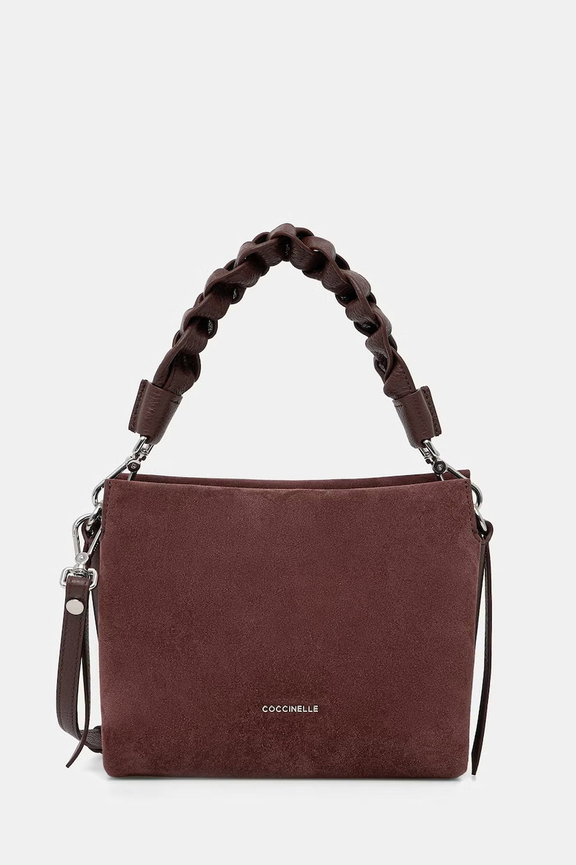 Coccinelle geantă crossbody pentru femei din piele întoarsă