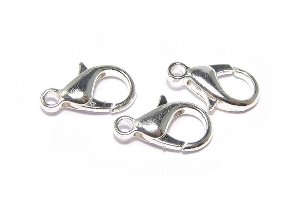 Inchizatoare lobster, metalica, 21x12 mm, argintie