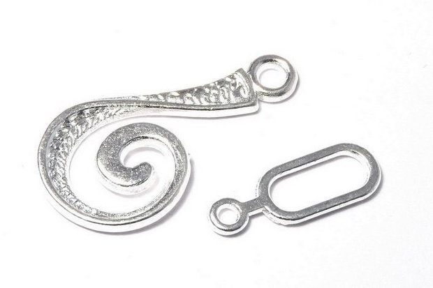 Inchizatoare carlig, argintie, 26x13 mm