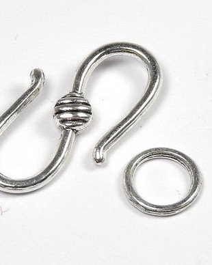 Inchizatoare carlig, argintiu antichizat, 20x10 mm