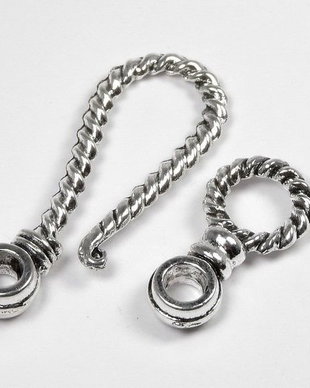 Inchizatoare carlig, argintiu antichizat, 39x15 mm
