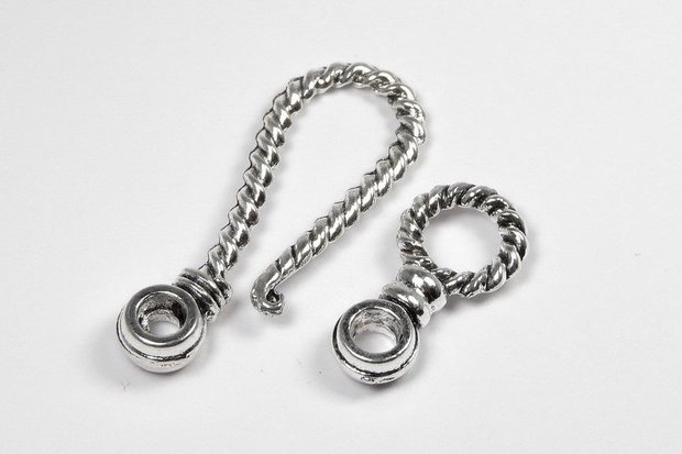 Inchizatoare carlig, argintiu antichizat, 39x15 mm