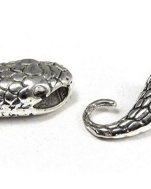 Inchizatoare carlig, argintiu antichizat, 23x12 mm