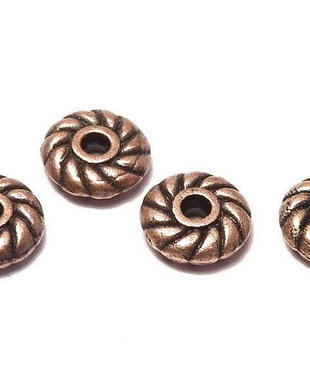 Distantier metalic, cupru, 6x2 mm