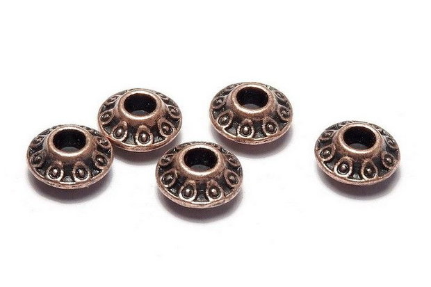 Distantier metalic, cupru, 7x4.5 mm