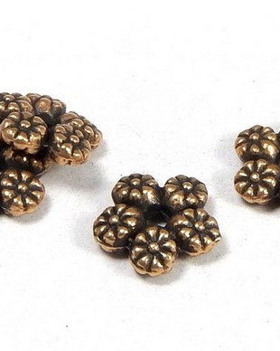 Distantier metalic, cupru, floare, 7x2 mm