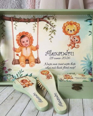 Set personalizat pentru un an/ taiere mot - tema Leu