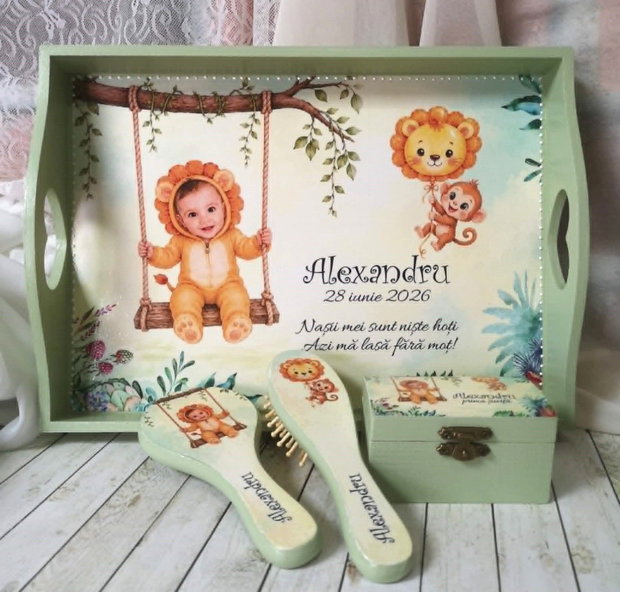 Set personalizat pentru un an/ taiere mot - tema Leu