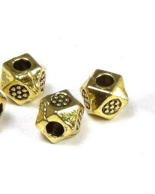 Distantier metalic, auriu antichizat, 3.5x3 mm