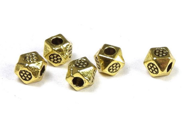 Distantier metalic, auriu antichizat, 3.5x3 mm