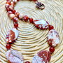 Colier vintage agate crazy lace & carneol