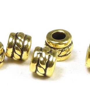 Distantier metalic, auriu antichizat, 5x4 mm