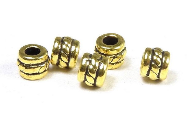 Distantier metalic, auriu antichizat, 5x4 mm