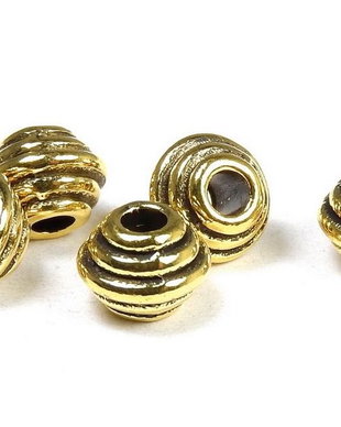 Distantier metalic, auriu antichizat, 5x6.5 mm
