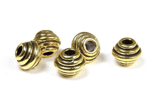 Distantier metalic, auriu antichizat, 5x6.5 mm