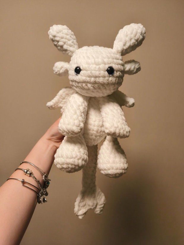 Jucărie croșetată manual Furia Nopții (Toothless) Pluș amigurumi din fir catifelat