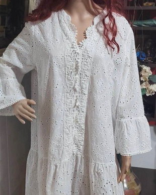 Rochie bumbac cu broderie