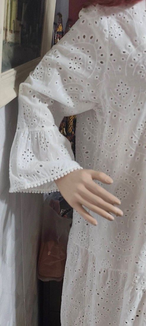 Rochie bumbac cu broderie