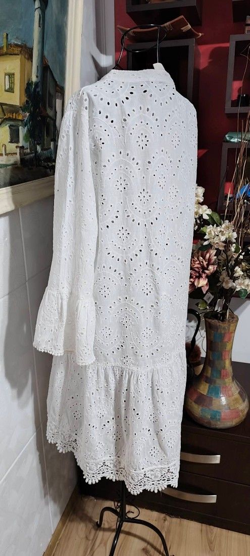 Rochie bumbac cu broderie