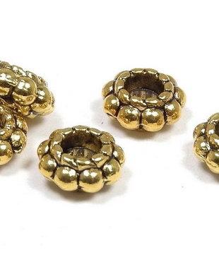 Distantier metalic, auriu antichizat, 6x3 mm