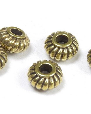 Distantier metalic, auriu antichizat, 6x4 mm