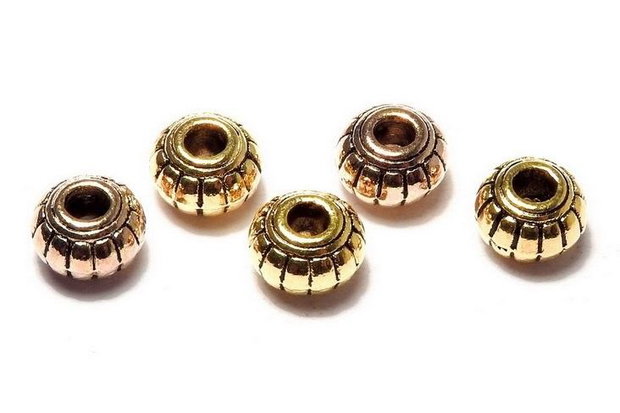 Distantier metalic, auriu antichizat, 6x4.5 mm