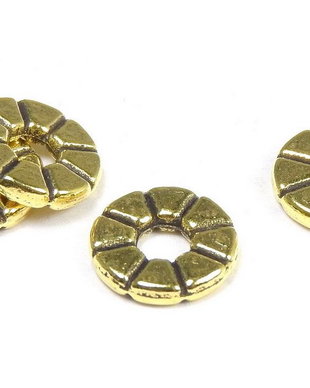 Distantier metalic, auriu antichizat, 8x1.5 mm