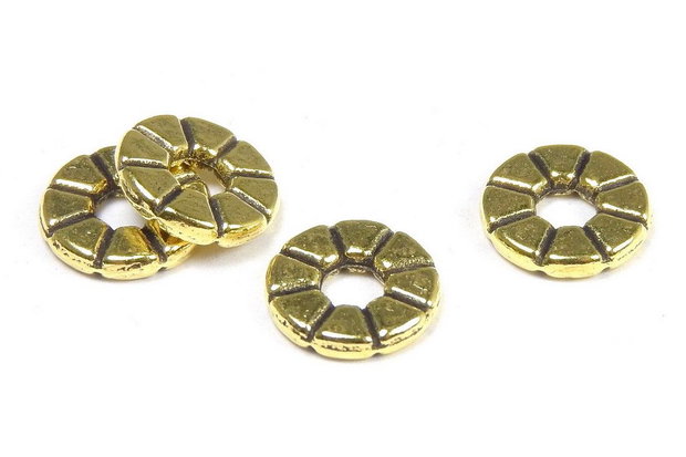Distantier metalic, auriu antichizat, 8x1.5 mm
