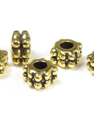 Distantier metalic, auriu antichizat, 4.2x3.2 mm