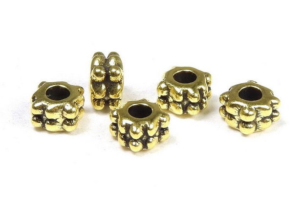 Distantier metalic, auriu antichizat, 4.2x3.2 mm
