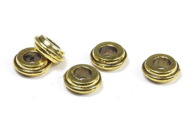 Distantier metalic, auriu antichizat, 6x2.5 mm