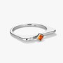 Inel Zircon carneol/alb si Argint 925 - IN1532 - Inel minimalist, inel stackable, inel portocaliu, inel cadou, bijuterii cadou, cadou sotie, cadou romantic, cadou iubita