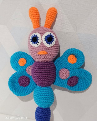 Fluturaș croșetat multicolor