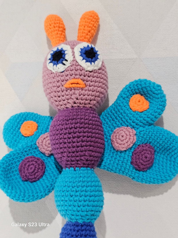 Fluturaș croșetat multicolor