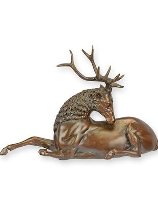 Cerb sezand-statueta din bronz