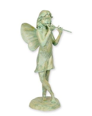 Zana cantand la flaut-statueta din bronz