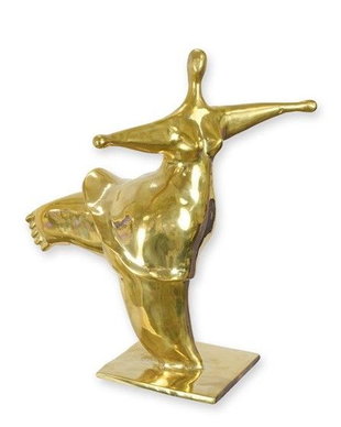 Dansatoare-statueta moderna din bronz auriu