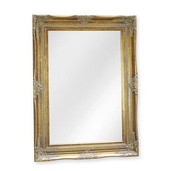 Oglinda monumentala din cristal cu o rama aurie