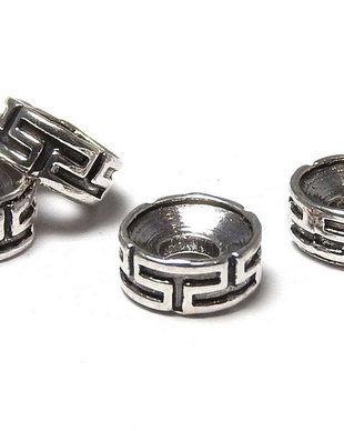 Distantier metalic, argintiu antichizat, 7x3 mm